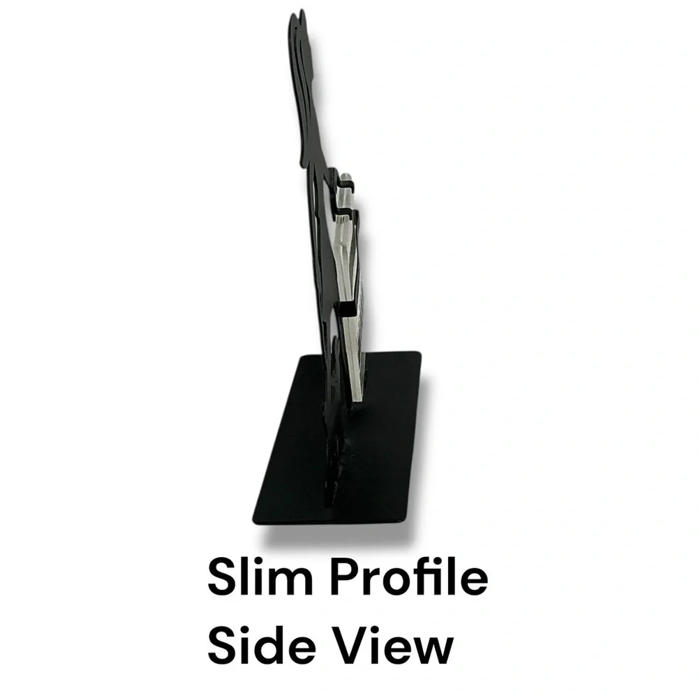 Silhouette Black Metal Dog Walker Picture Frame Matte Black Finish 6.75 Tall